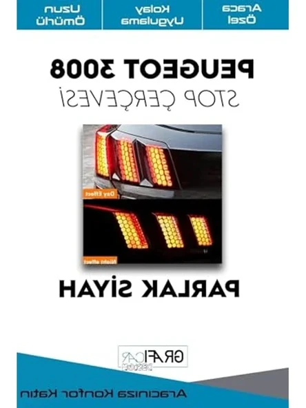Petek Desenli Stop Sticker, Kolay Uygulama ve Uzun Ömürlü, Parlak Siyah ürün görseli 1
