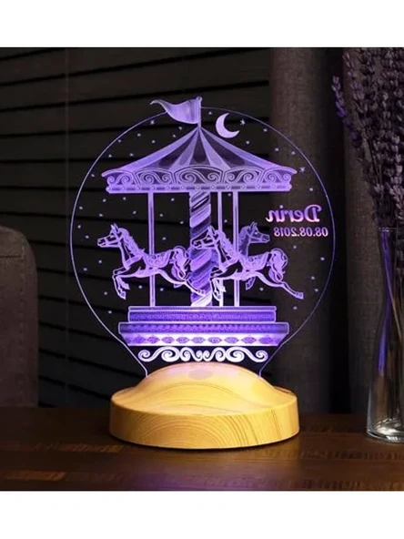 İsimli Nostaljik Atlı Karınca Led Lamba, Çocuk Odası İçin ürün görseli 1