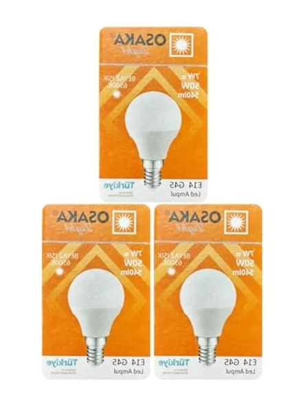 3 Adet 7W E14 Led Mini Ampul, Beyaz Işık Seçeneği ürün görseli 1
