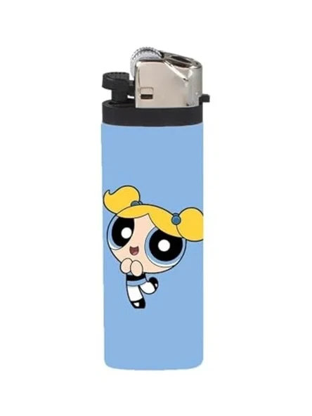 Mavi Renkli Full Kaplamalı Gazlı Çakmak, Powerpuff Girls Temalı ürün görseli 1