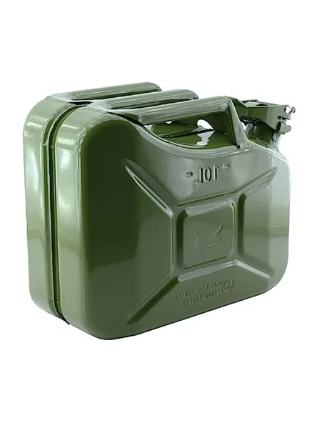 10 Litre Metal Benzin Bidonu, Akaryakıt Depolama ve Aktarma Borusu ürün görseli 1
