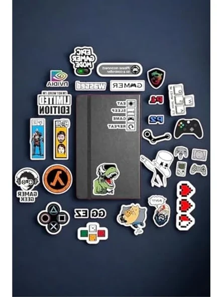 Oyun Temalı Sticker Seti, Defter ve Laptop İçin Çıkartmalar ürün görseli 1