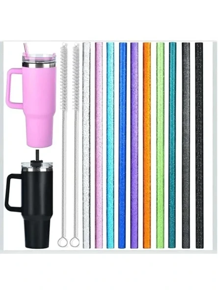 Renkli Glitter Pipet Seti, 6 Adet ve 1 Temizleme Fırçası ürün görseli 1