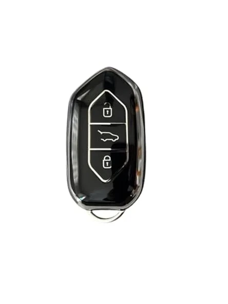 AutoHan Keys Togg T10x T10F Akıllı Anahtar Kılıfı, 3 Tuşlu, Nano Koruma (Siyah-Gümüş) ürün görseli 1