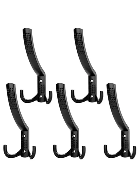 5 Adet Noktalı Metal Portmanto Askı, Siyah Elbise Askılığı Seti ürün görseli 1
