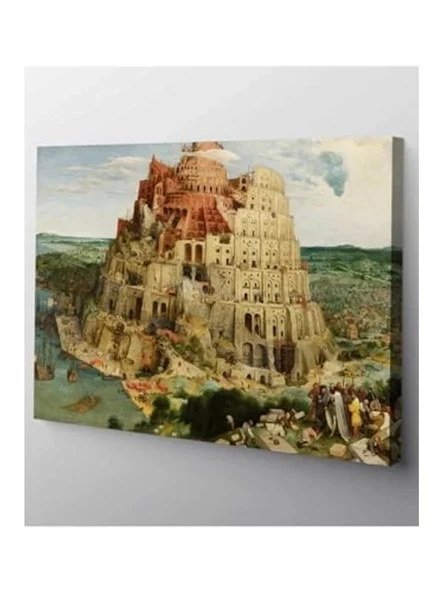 60 x 90 cm Pieter Bruegel Babil Kulesi Kanvas Tablo ürün görseli 1