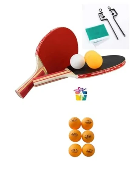Masa Tenis Seti, 2 Raket ve 3 Top ile Birlikte 6 Adet Pin ürün görseli 1