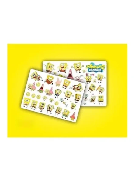 Sponge Bob Temalı Sticker Seti, 2 Sayfa ve 36 Adet Etiket ile ürün görseli 1