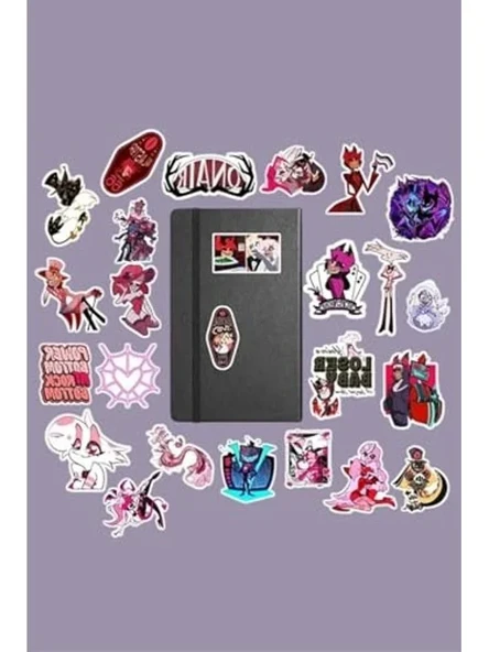 Hazbin Hotel Temalı Sticker Paketi, Bullet Journal için ürün görseli 1