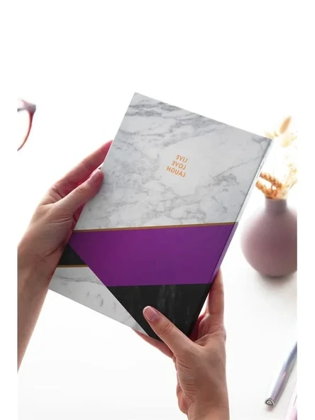 Le Color Mermer Defter Çizgili Mor 17x24cm ürün görseli 1