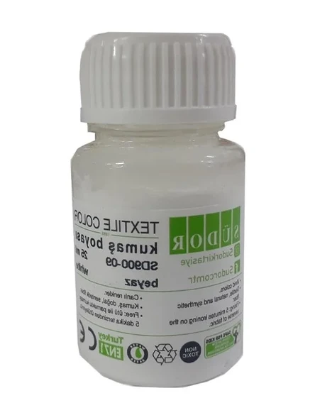 Tekstil Boyası 25 ml 1 Adet Beyaz Tişört ve Çanta İçin ürün görseli 1