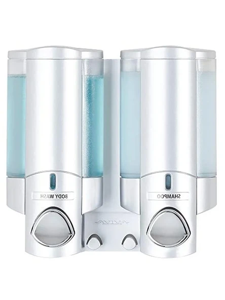 BLP-76235-1 Aviva Shower Dispenser 2 Chamber Satin Silver ürün görseli 1
