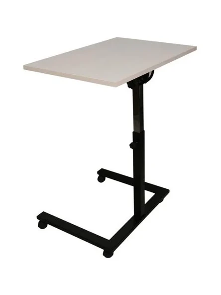 Tekerli Eğim Ve Yükseklik Ayarlı Laptop Masası Çok Amaçlı Sehpa (Ekru) ürün görseli 1