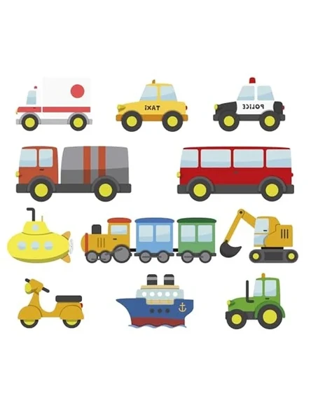 Küçük Araçlar Çocuk Odası Duvar Sticker ürün görseli 1