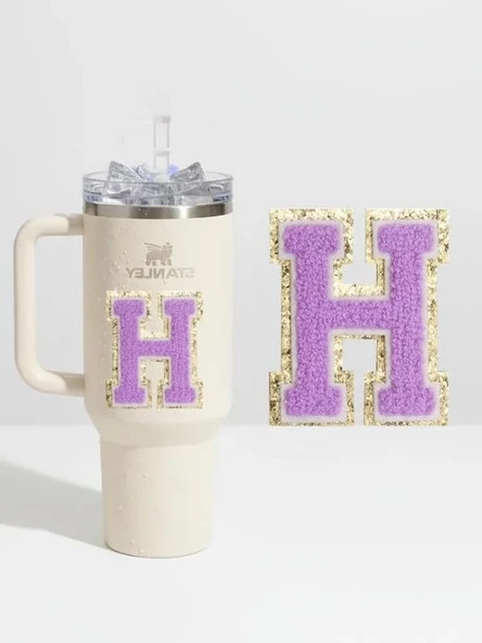 Stanley Quencher Uyumlu Premium Harf Sticker/Aksesuar – Tekstil Kaplama Kişiselleştirilmiş Tasarım QNCHARF-H ürün görseli 1