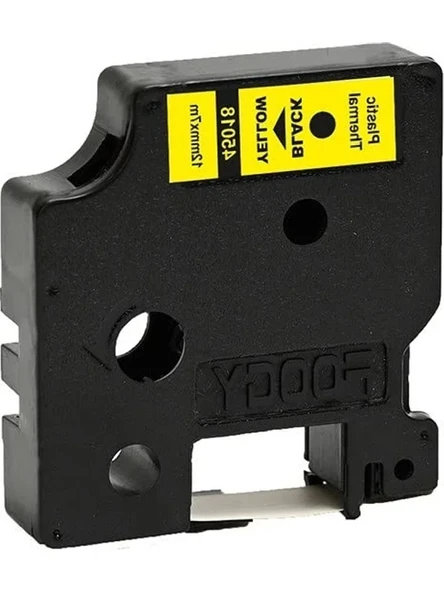 12 mm Sarı Siyah Thermal Etiket, 7 mt Uzunlukta ürün görseli 1