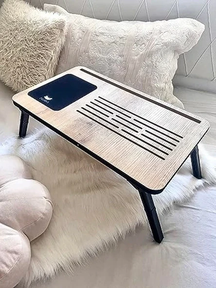 Katlanır Ayaklı Laptop Sehpası, Telefon ve Tablet Bölmeli ürün görseli 1