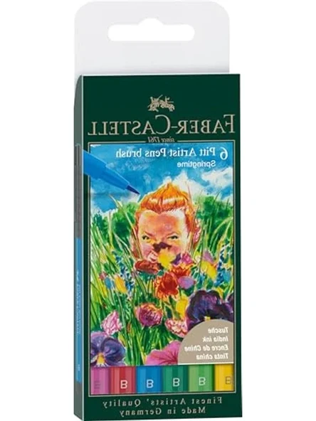 Fırça Uçlu Çizim Kalemi Bahar Serisi 6'lı Set ürün görseli 1