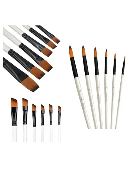 Yağlıboya ve Akrilik İçin Uygun 18 Fırçadan Oluşan Resim Fırçası Seti ürün görseli 1