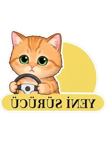 Sevimli Kedi Temalı Araba Etiketi ve Sticker, Eğlenceli Tasarım ürün görseli 1