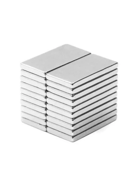 10'lu Güçlü Neodyum Blok Mıknatıs, 30x10x2 mm Boyutunda ürün görseli 1