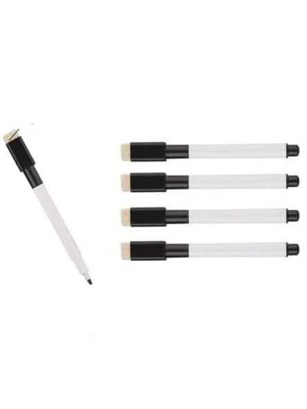 Silgili Mıknatıslı Mini Beyaz Tahta Kalemi, 4'lü Set ürün görseli 1
