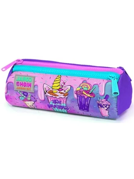 Üç Bölmeli Pembe Mor Dondurma Kalem Çantası, Kız Çocuklar için ürün görseli 1