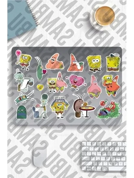 Sünger Bob Temalı Sticker Etiket Seti - Sponge Bob Sticker - Laptop Notebook Telefon ürün görseli 1
