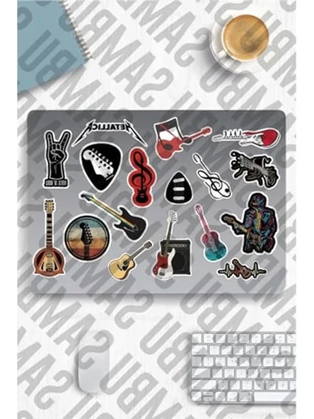 Gitar Temalı Sticker Seti, Laptop ve Telefon İçin Tasarlandı ürün görseli 1