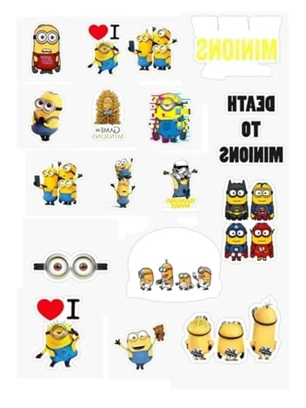 Minionlar Temalı 17'li Özel Tasarım Sticker Seti ürün görseli 1