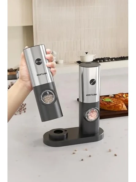 Pilli Işıklı Tuz ve Karabiber Öğütücü İkili Set, Pratik Kullanım ürün görseli 1