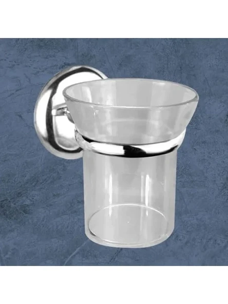 Vidalı Duvar Montaj Diş Fırçalık Kabı Krom Kristal ürün görseli 1