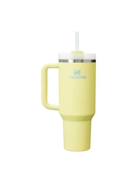 0.89 litre kapasiteli sarı termos bardak, pipetli tasarım ürün görseli 1