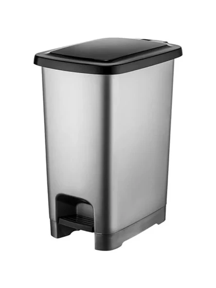 60 Litre Kapasiteli Siyah Pedallı Plastik Çöp Kovası ürün görseli 1