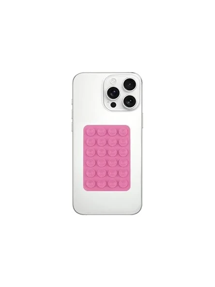 Pembe Renkli Vantuzlu Silikon Telefon Tutucu Kılıf ürün görseli 1