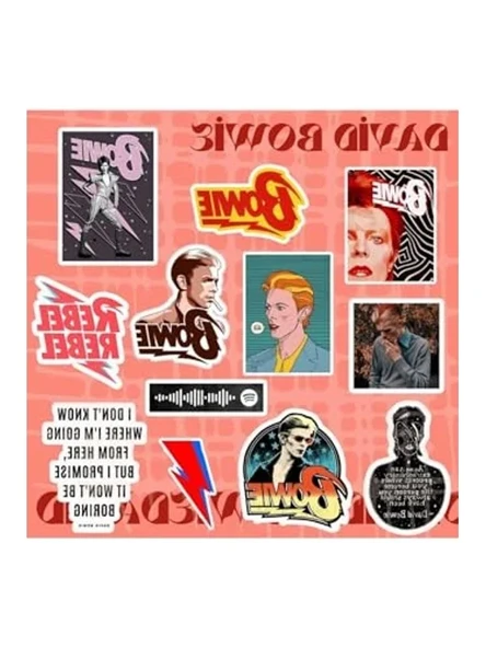 David Bowie Temalı Sticker Seti, Laptop ve Notebook için ürün görseli 1