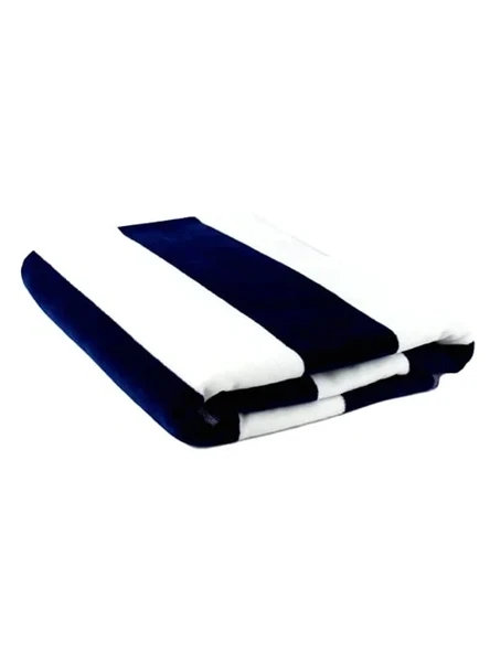 Çizgili Plaj Havlusu, 81,28 cm x 177,8 cm, Mavi Beyaz Renk Seçenekleri ürün görseli 1