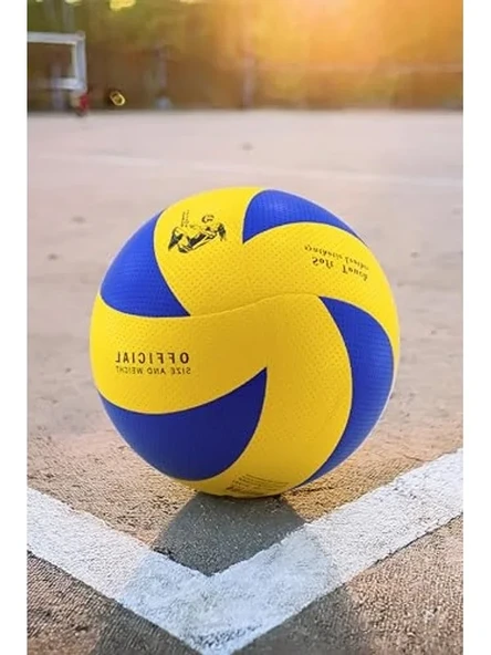 8 Panel Sarı-Mavi Voleybol Topu, İç-Dış Mekan Kullanımı İçin ürün görseli 1