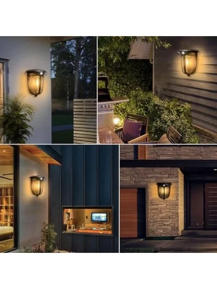 Güneş Enerjili Hareket Sensörlü Duvar Aplik, COB Led - Resim 3