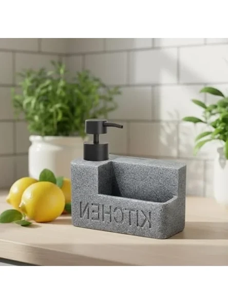 Polyresin Sıvı Sabunluk, Mermer Desenli Modern Mutfak Organizeri ürün görseli 1