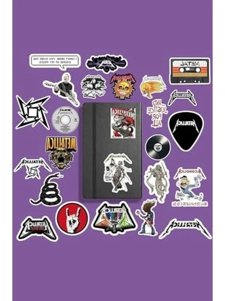 Rock Müzik Temalı Sticker Paketi, Laptop ve Defter İçin ürün görseli 1