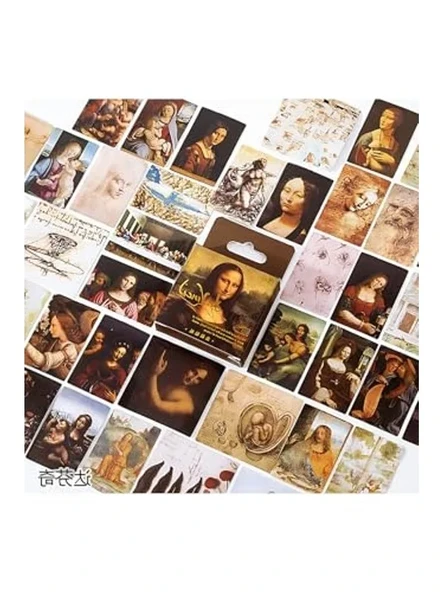 Leonardo Da Vinci Temalı Sticker Seti, 45 Adet, Bullet Journal için ürün görseli 1