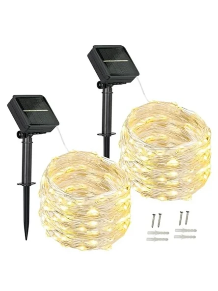 Güneş Enerjili 10 Metre Uzunluğunda 100 LED Peri Işığı, Dış Mekan İçin 8 Mod ürün görseli 1