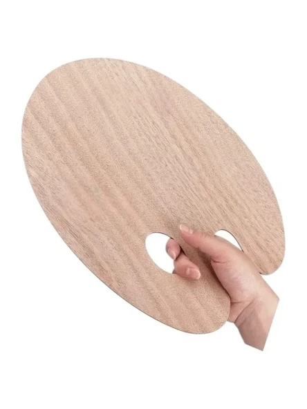 Büyük Boy Ahşap Boya Paleti - 30x40 cm, Doğal Renk ürün görseli 1