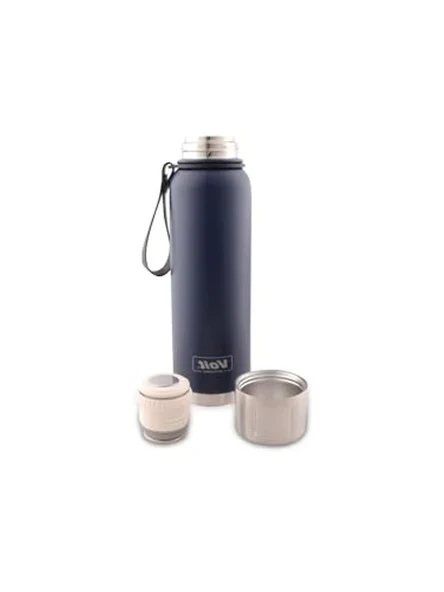 1000 ml Kapasiteli Mavi Termos, Pratik Kullanım - Resim 3