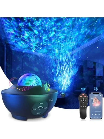 Galaksi LED Projektör, Zamanlayıcı ve Bluetooth Hoparlör ile ürün görseli 1