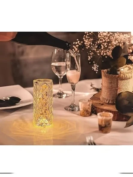 Dokunmatik Sensörlü RGB Gece Lambası, Şarj Edilebilir Masa Lambası ile Kristal Elmas Tasarım ürün görseli 1