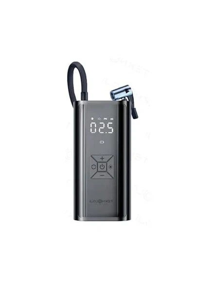 Dijital Göstergeli Taşınabilir Araç Lastik Pompası, LED Fener ve Powerbank Özellikleriyle ürün görseli 1