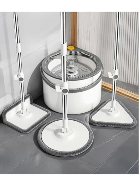 Yeni Tasarım 360° Döner Mop ve Temizlik Seti, Üç Başlıklı Paspas ürün görseli 1