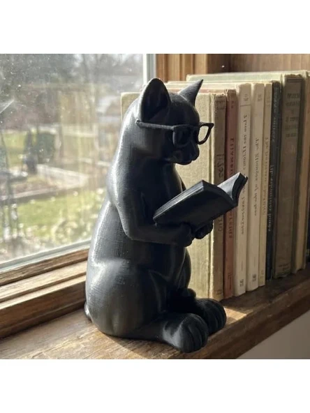 Kedi Temalı Dekoratif Biblo, Kütüphane Aksesuarı ürün görseli 1